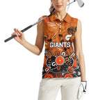 Personalized Greater Western Sydney Giants Women Sleeveless Polo Shirt Aboriginal Dot Painting Graffiti Style