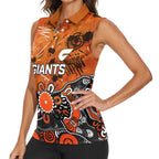 Personalized Greater Western Sydney Giants Women Sleeveless Polo Shirt Aboriginal Dot Painting Graffiti Style