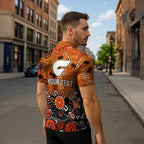 Personalized Greater Western Sydney Giants Zipper Polo Shirt Aboriginal Dot Painting Graffiti Style