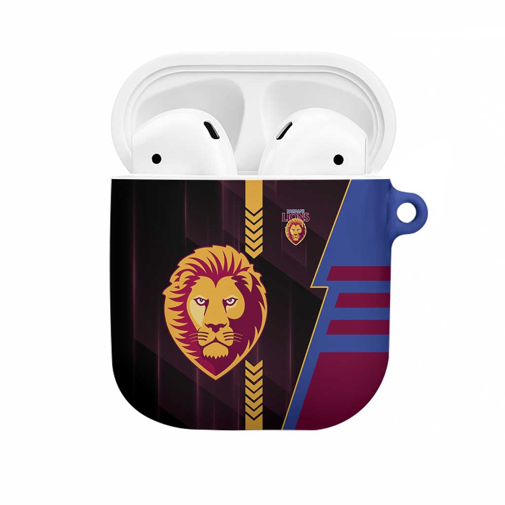 Brisbane Lions AirPods Case Modern Geometric Sports Graphic Style