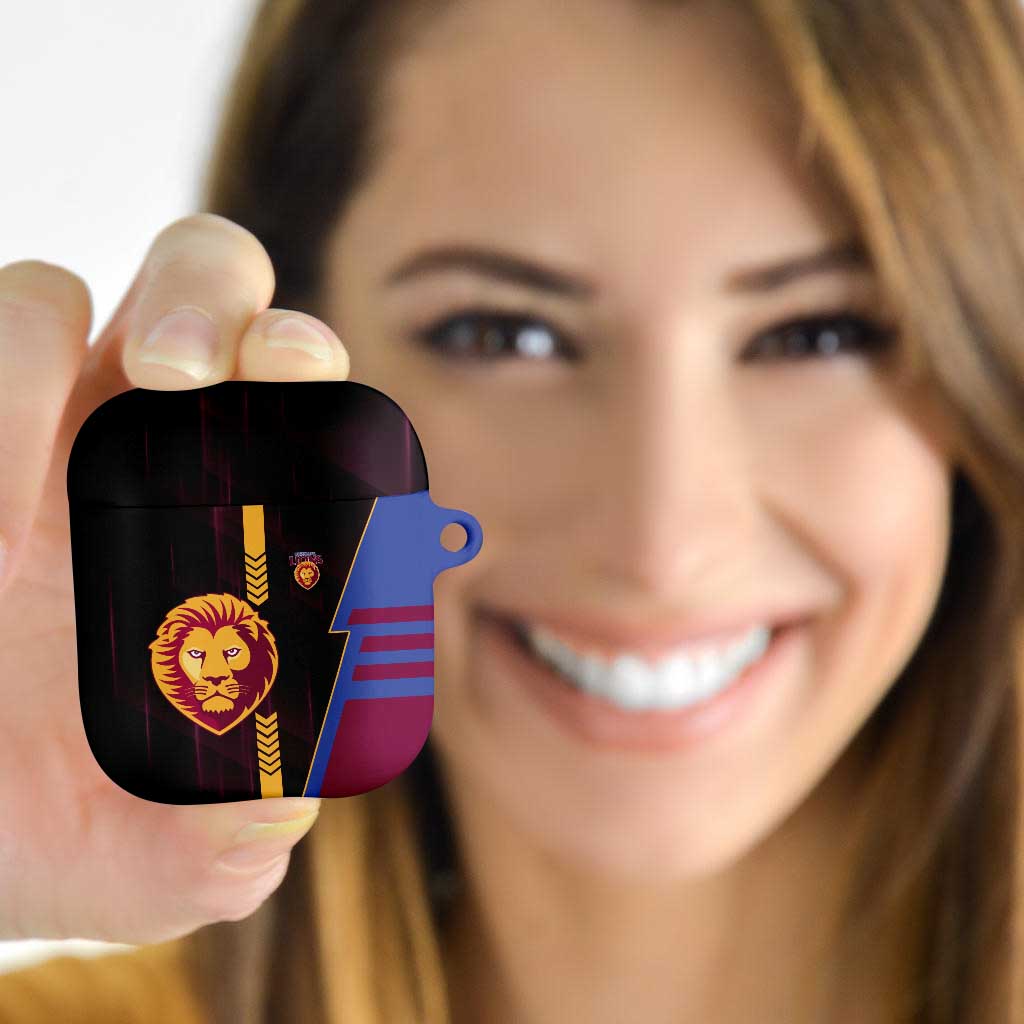 Brisbane Lions AirPods Case Modern Geometric Sports Graphic Style