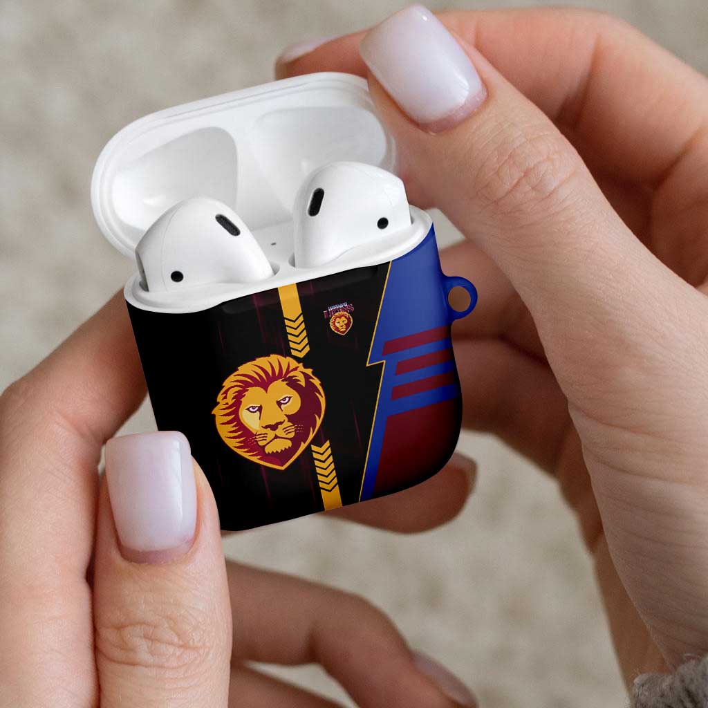 Brisbane Lions AirPods Case Modern Geometric Sports Graphic Style