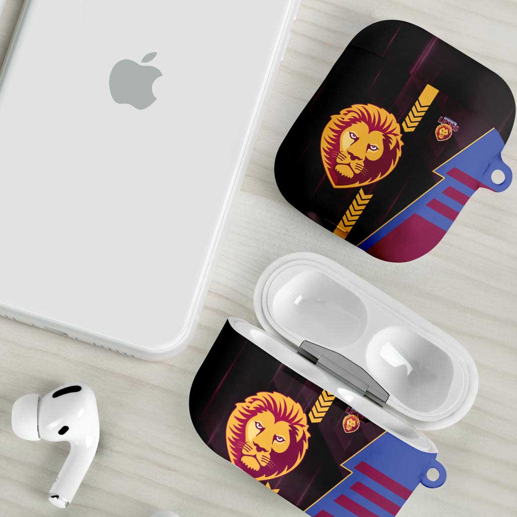 Brisbane Lions AirPods Case Modern Geometric Sports Graphic Style