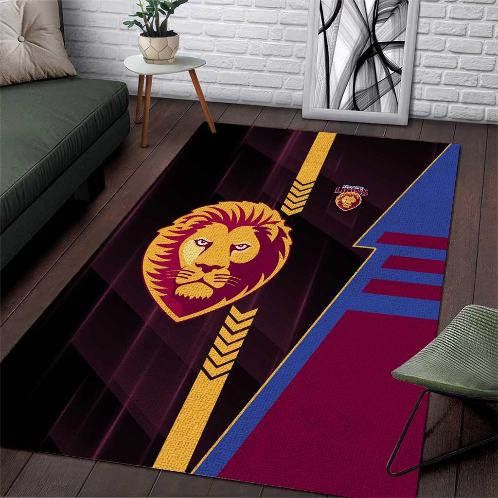 Brisbane Lions Area Rug Modern Geometric Sports Graphic Style