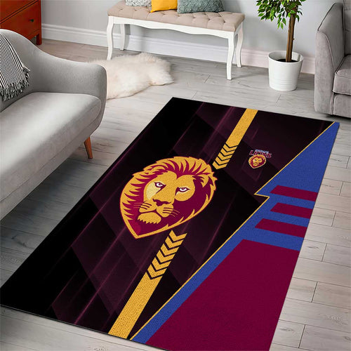Brisbane Lions Area Rug Modern Geometric Sports Graphic Style