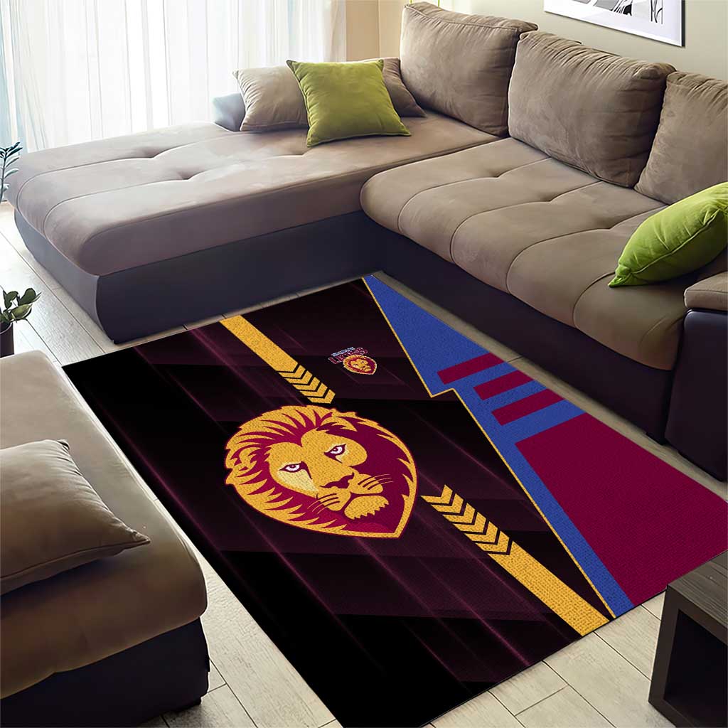Brisbane Lions Area Rug Modern Geometric Sports Graphic Style