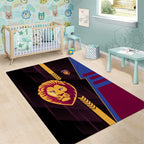 Brisbane Lions Area Rug Modern Geometric Sports Graphic Style