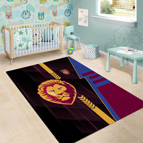 Brisbane Lions Area Rug Modern Geometric Sports Graphic Style