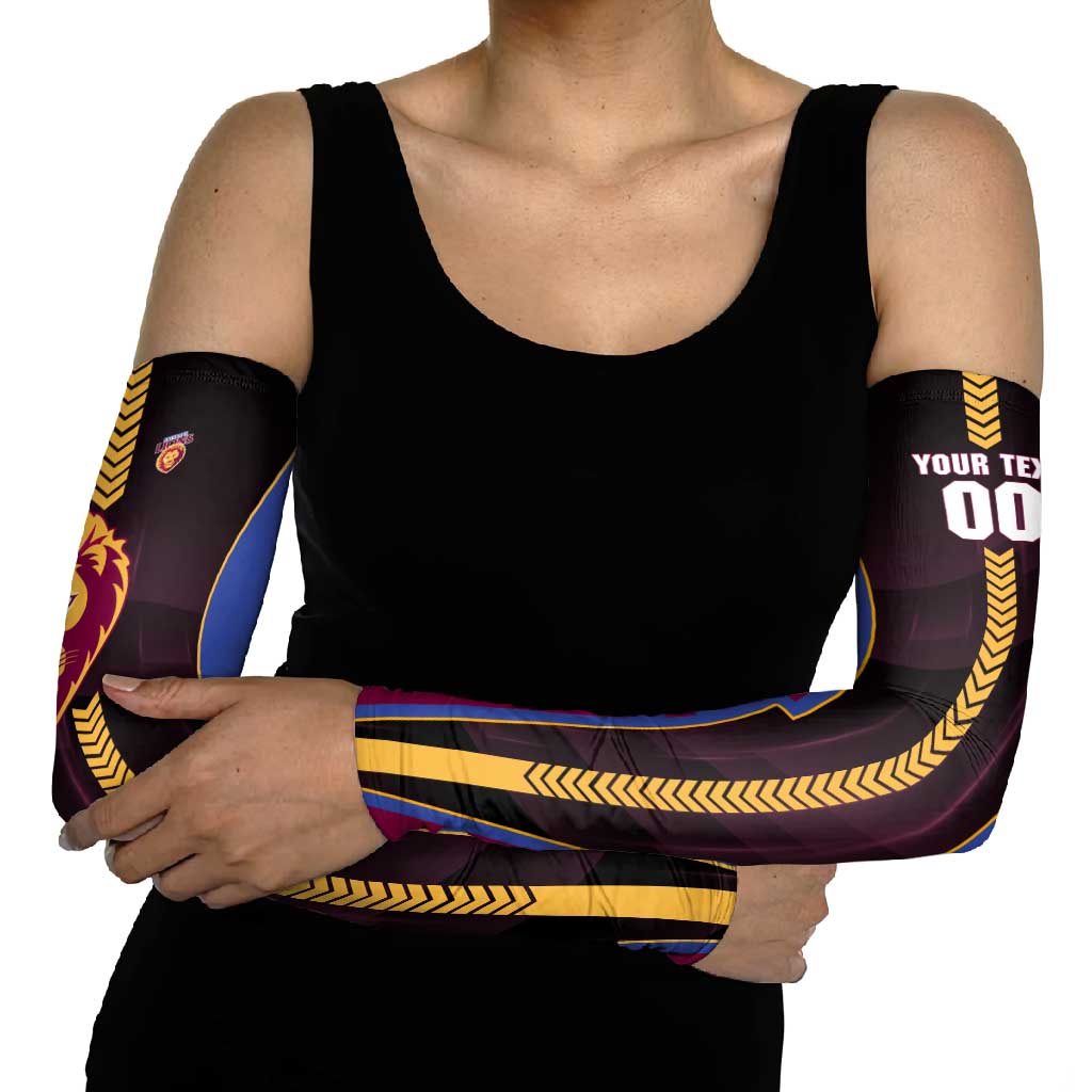 Personalized Brisbane Lions Arm Sleeves Modern Geometric Sports Graphic Style