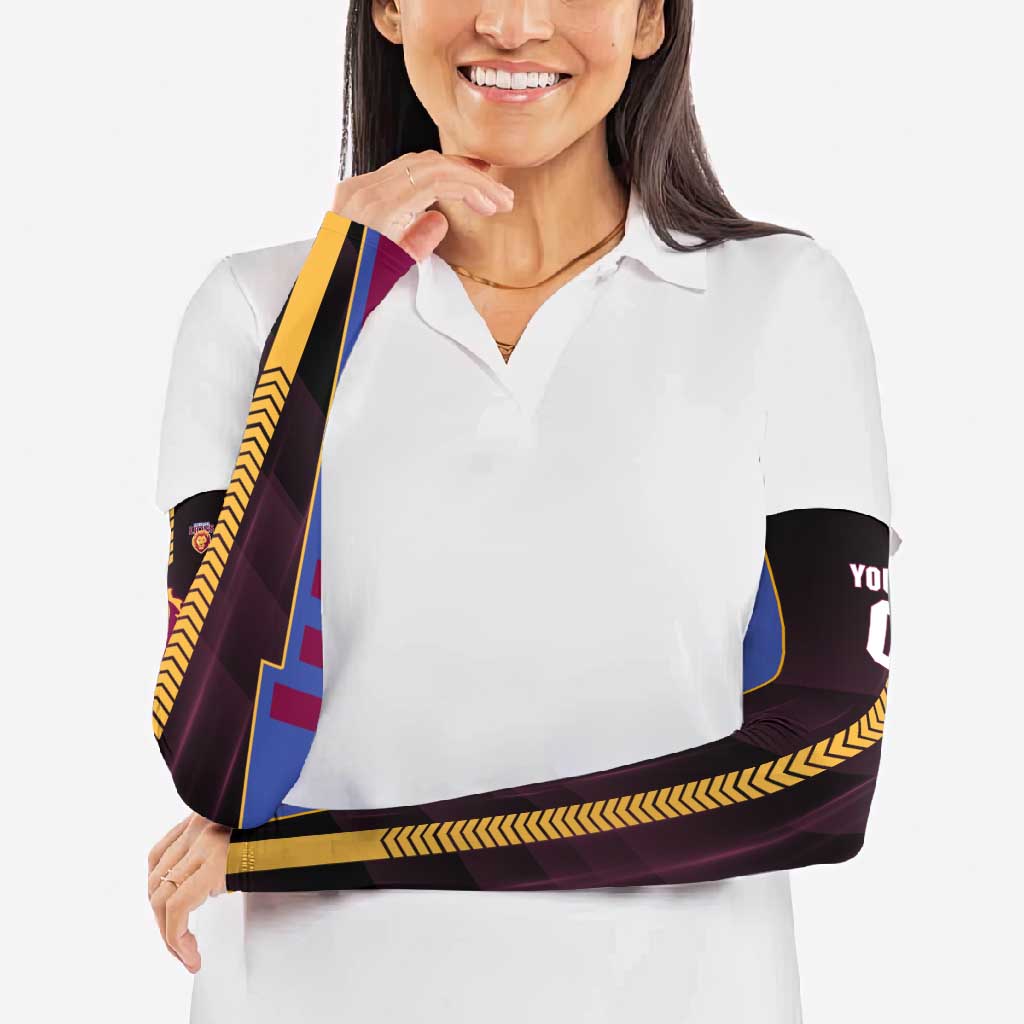 Personalized Brisbane Lions Arm Sleeves Modern Geometric Sports Graphic Style