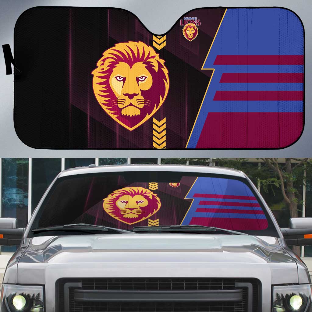Brisbane Lions Auto Sun Shade Modern Geometric Sports Graphic Style