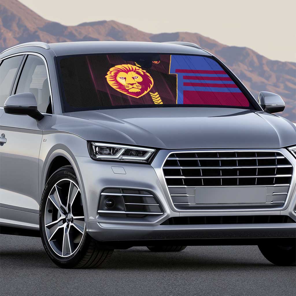 Brisbane Lions Auto Sun Shade Modern Geometric Sports Graphic Style