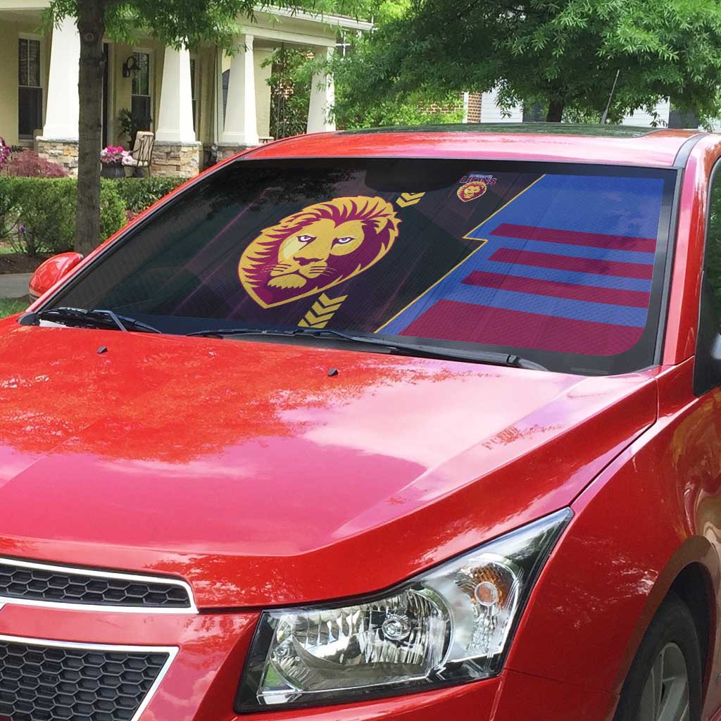 Brisbane Lions Auto Sun Shade Modern Geometric Sports Graphic Style