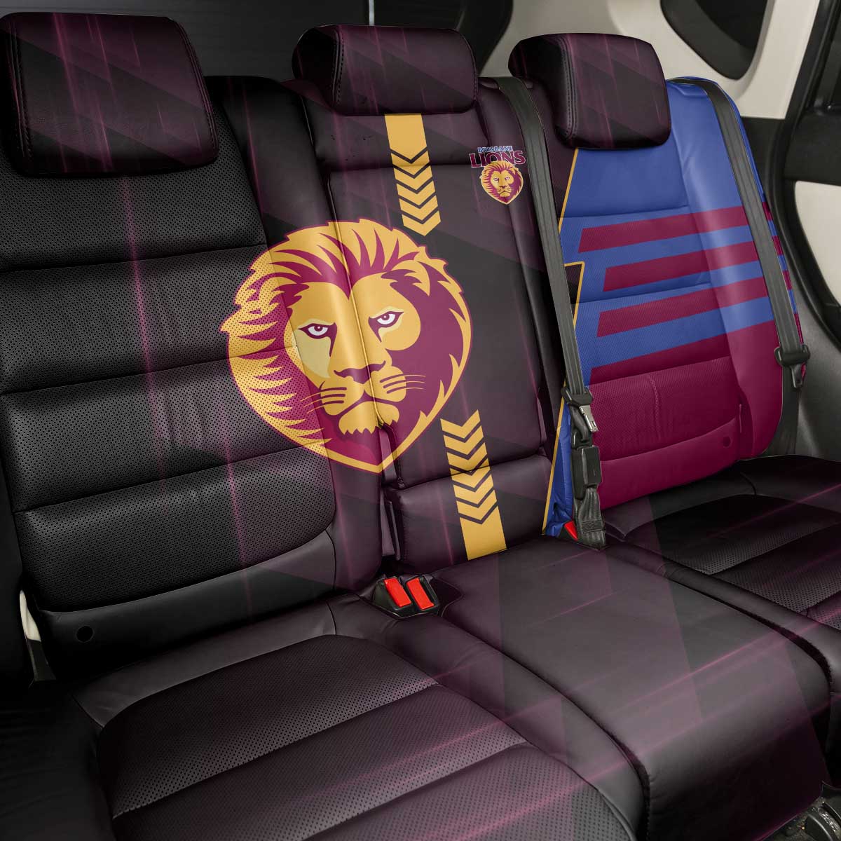 Brisbane Lions Back Car Seat Cover Modern Geometric Sports Graphic Style