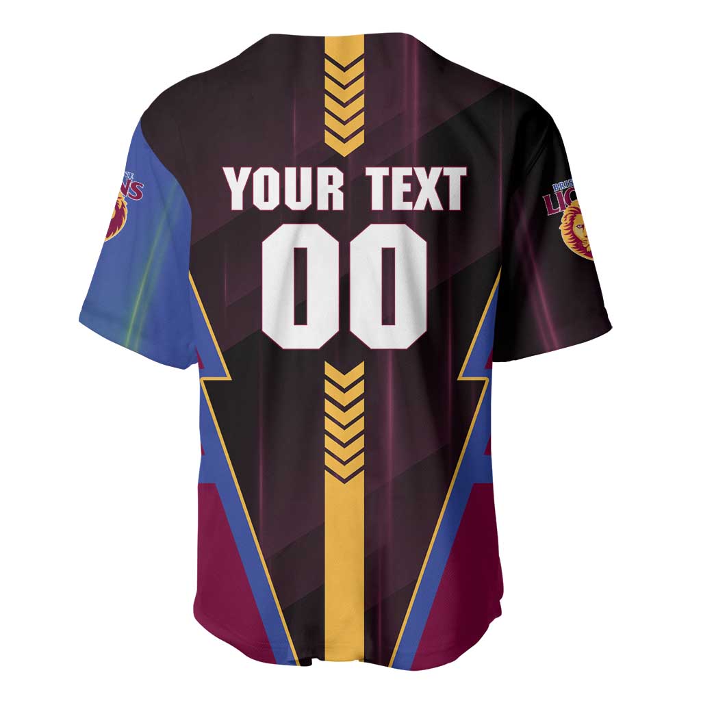 Personalized Brisbane Lions Baseball Jersey Modern Geometric Sports Graphic Style