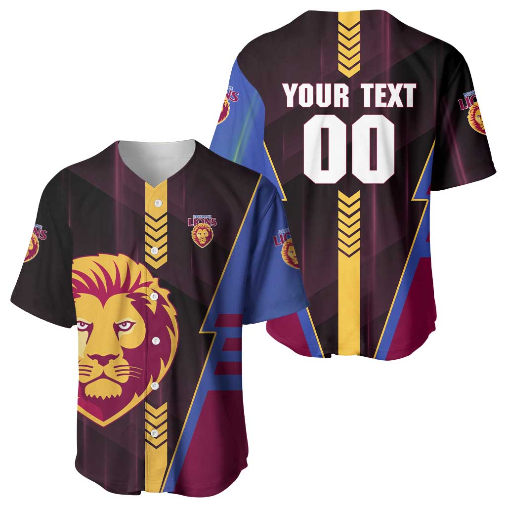 Personalized Brisbane Lions Baseball Jersey Modern Geometric Sports Graphic Style