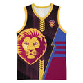 Personalized Brisbane Lions Basketball Jersey Modern Geometric Sports Graphic Style