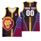 Personalized Brisbane Lions Basketball Jersey Modern Geometric Sports Graphic Style