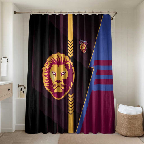 Brisbane Lions Bathroom Set Modern Geometric Sports Graphic Style