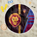 Brisbane Lions Beach Blanket Modern Geometric Sports Graphic Style