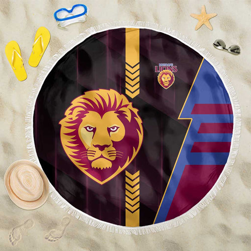 Brisbane Lions Beach Blanket Modern Geometric Sports Graphic Style