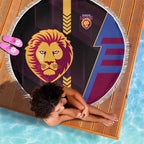 Brisbane Lions Beach Blanket Modern Geometric Sports Graphic Style