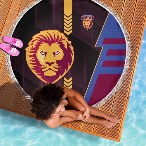 Brisbane Lions Beach Blanket Modern Geometric Sports Graphic Style