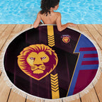 Brisbane Lions Beach Blanket Modern Geometric Sports Graphic Style