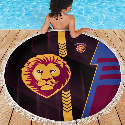 Brisbane Lions Beach Blanket Modern Geometric Sports Graphic Style