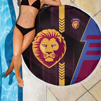 Brisbane Lions Beach Blanket Modern Geometric Sports Graphic Style