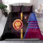 Brisbane Lions Bedding Set Modern Geometric Sports Graphic Style