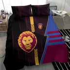 Brisbane Lions Bedding Set Modern Geometric Sports Graphic Style