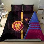 Brisbane Lions Bedding Set Modern Geometric Sports Graphic Style