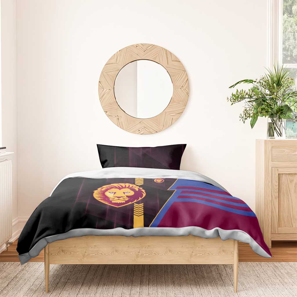 Brisbane Lions Bedding Set Modern Geometric Sports Graphic Style