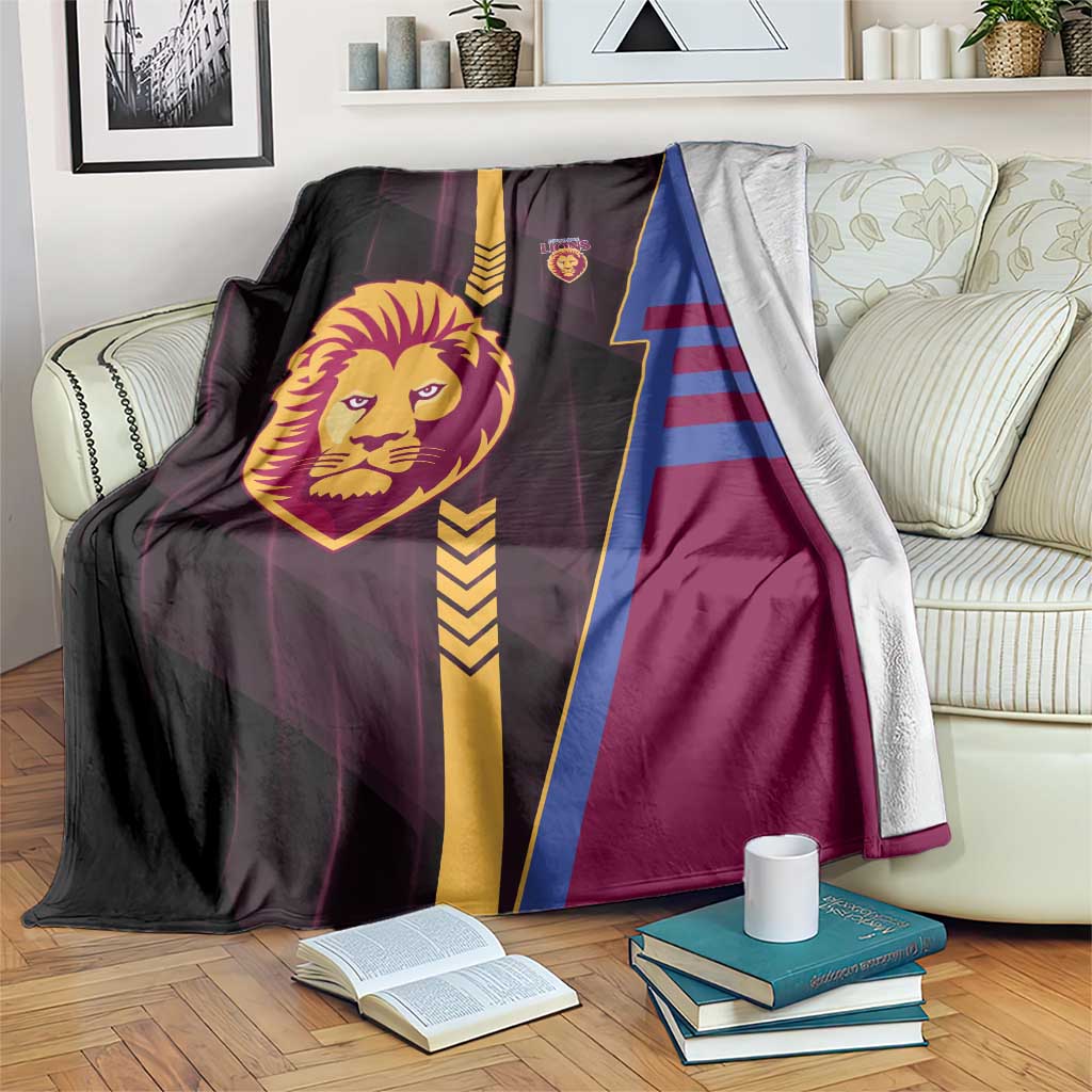 Brisbane Lions Blanket Modern Geometric Sports Graphic Style