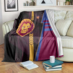 Brisbane Lions Blanket Modern Geometric Sports Graphic Style