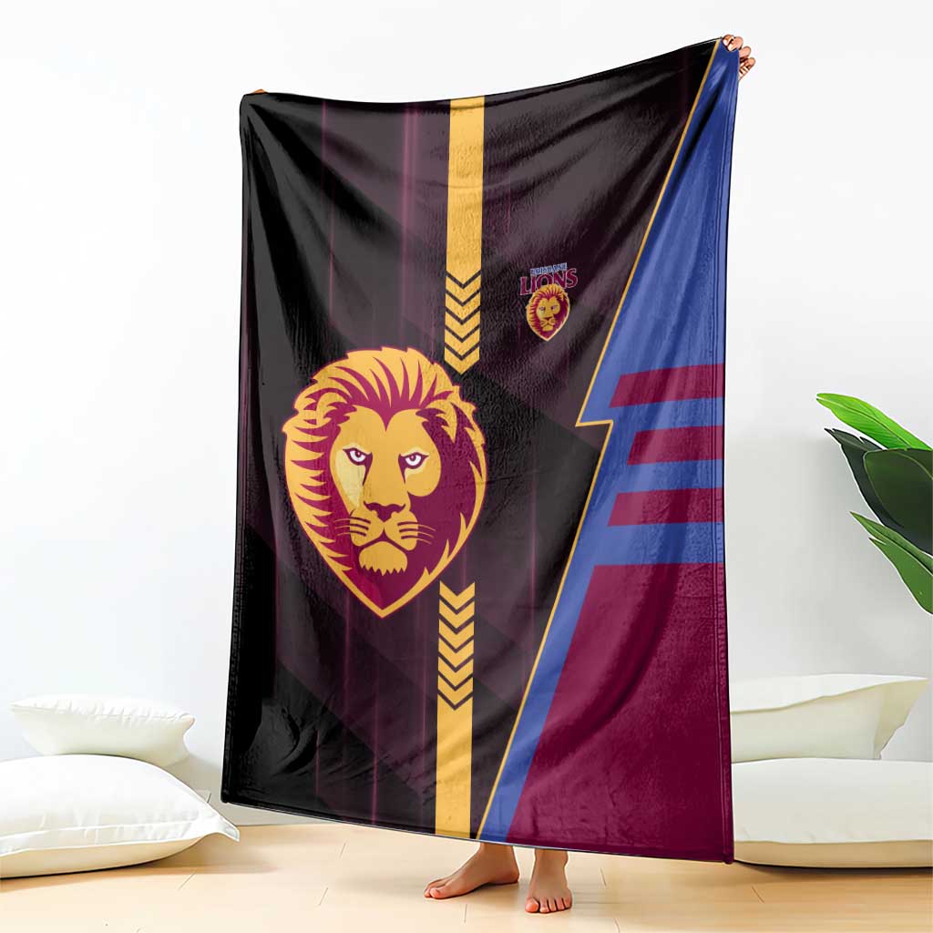 Brisbane Lions Blanket Modern Geometric Sports Graphic Style