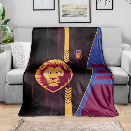 Brisbane Lions Blanket Modern Geometric Sports Graphic Style