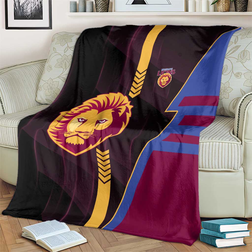 Brisbane Lions Blanket Modern Geometric Sports Graphic Style