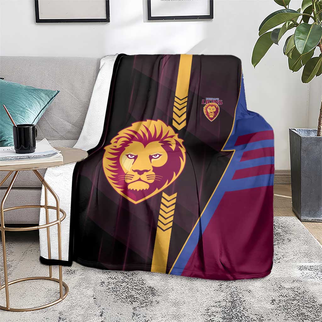 Brisbane Lions Blanket Modern Geometric Sports Graphic Style