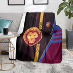 Brisbane Lions Blanket Modern Geometric Sports Graphic Style