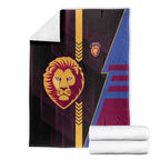Brisbane Lions Blanket Modern Geometric Sports Graphic Style