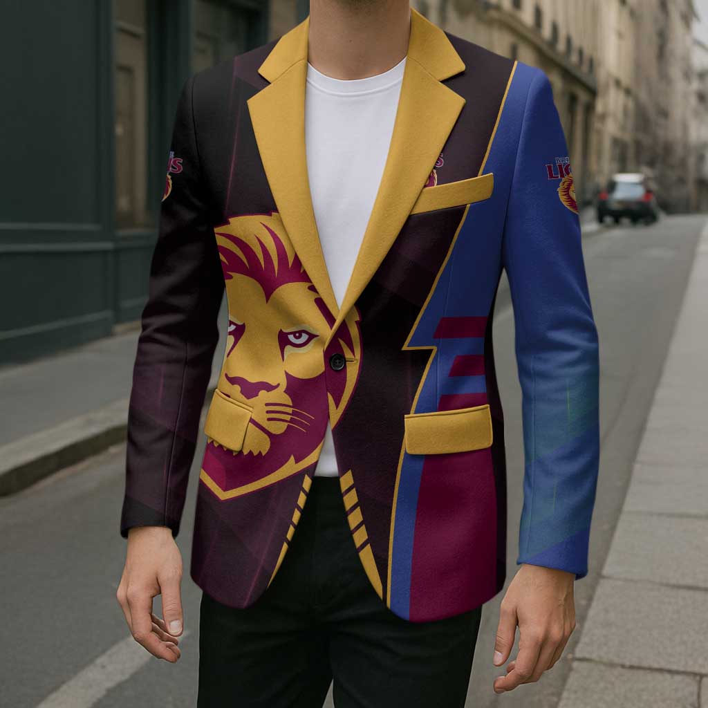 Personalized Brisbane Lions Blazer Modern Geometric Sports Graphic Style