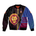 Personalized Brisbane Lions Bomber Jacket Modern Geometric Sports Graphic Style