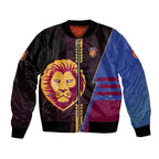 Personalized Brisbane Lions Bomber Jacket Modern Geometric Sports Graphic Style