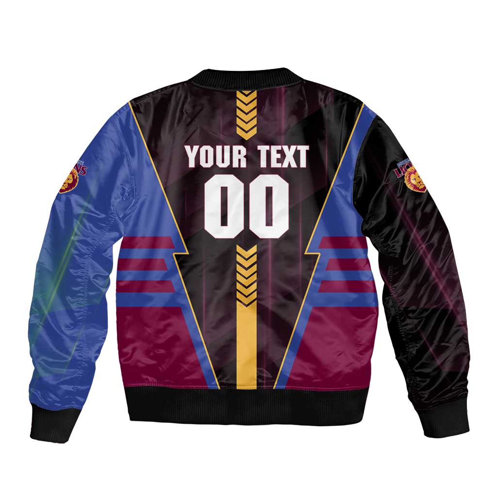 Personalized Brisbane Lions Bomber Jacket Modern Geometric Sports Graphic Style