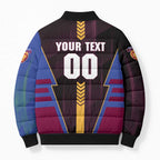 Personalized Brisbane Lions Bomber Puffer Jacket Modern Geometric Sports Graphic Style