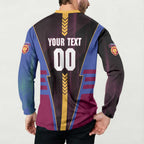 Personalized Brisbane Lions Button Sweatshirt Modern Geometric Sports Graphic Style