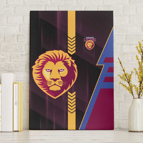 Brisbane Lions Canvas Wall Art Modern Geometric Sports Graphic Style