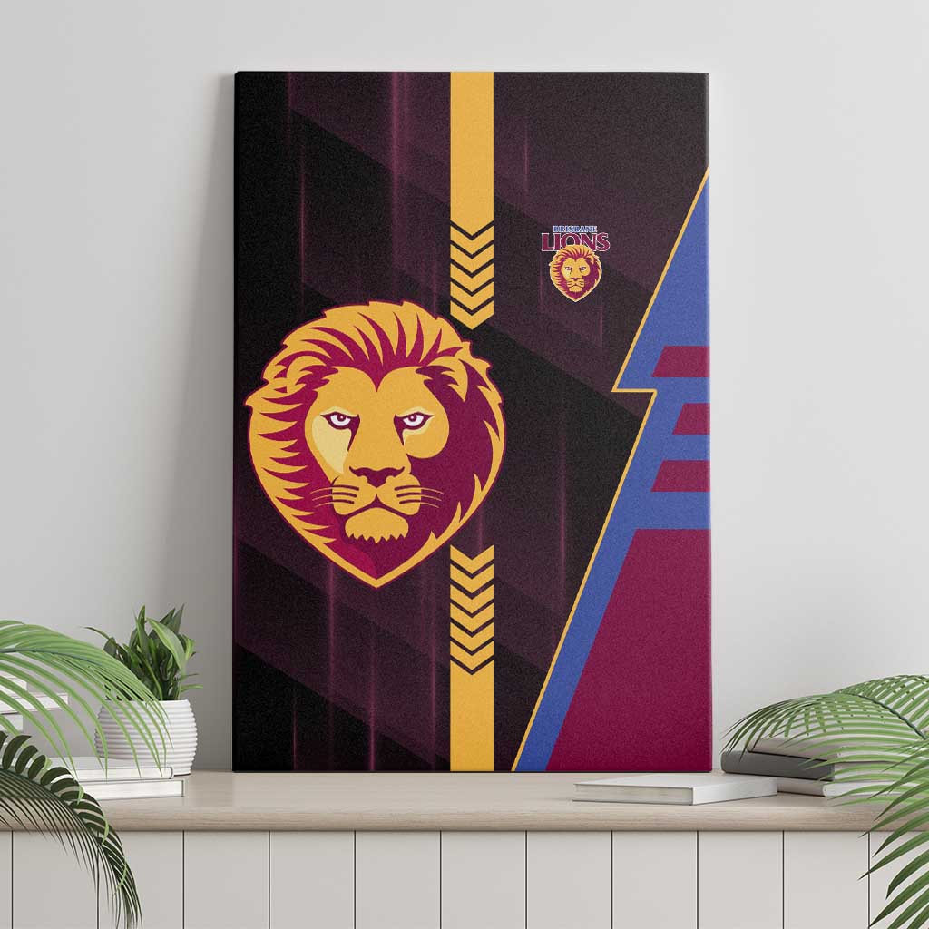 Brisbane Lions Canvas Wall Art Modern Geometric Sports Graphic Style
